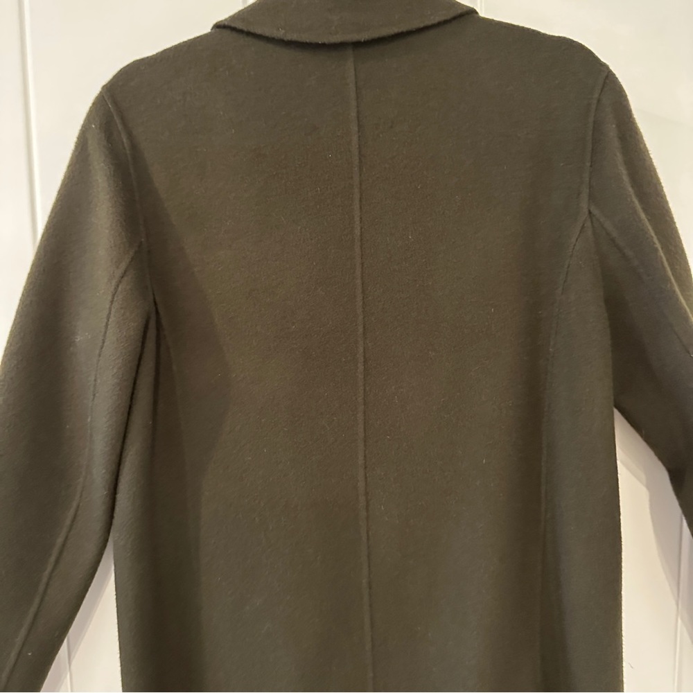 MAJE Galaxie Long Wool Blend Coat Size 40 Dark Olive Green - Picture 8 of 11